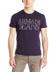 Armani Jeans Men's Web Print Logo Tee Blue Xxx-large