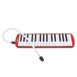 JUMP Melodica Instrument - 32 Or 37 Key Piano Style Melodica Melodica Keyboard Suitable For Teaching And Playing With Carrying Case 32 Key Red