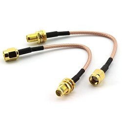 Dzs Elec 2PCS RG316 Wire Jumper 10CM Rp Sma Male To Rp Sma Female With Connecting Line Antenna Extender Cable Adapter Jumper