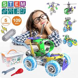 Pakoo Stem Toys Kit 5 In 1 Motorized Educational Construction Engineering Building Blocks Toys Set For 6 7 8 9 10+ Year Old Boys & Girls Best Birthday Christmas Toy Gift For Kids