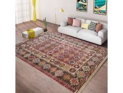 Revival Printed Red Polyester Rug 200CM X 300CM