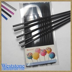 Weststone - 50PCS 4" X 5 32" Black Acrylic Lollipop Sticks For Cake Pops Lollipop Candy
