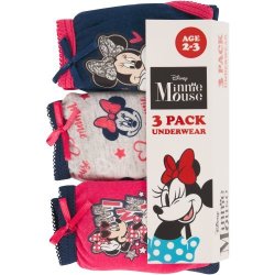 Minnie Mouse Girls 3 Pack Underwear Size 2-3