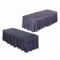 Homozy 2X Beauty Massage Table Bed Valance Sheet With Face Hole For Beds 2 COLORS-180X60CM