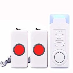 Home Safety Patient Alert Alarm System Wireless Alarm Emergency Call Button Elderly Monitor Caregiver Personal Pager For Elderly Kids 2 Transmitters 1 Receiver