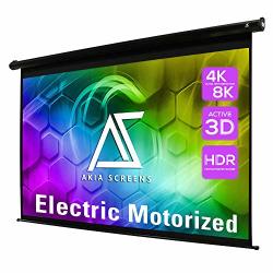 Akia Screens 125 Inch Motorized Electric Remote Controlled Drop Down ...