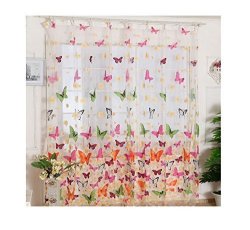 Butterfly Shower Curtain 100X200CM Buedvo Butterfly Print Sheer Window Panel Curtains Room Divider New For Living Room Bedroom Girl