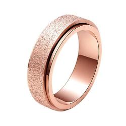 Rose Gold Glitter Spinner Ring - 7 Us