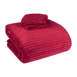 Always Deep Red Ribbed Flannel Qun Comforter