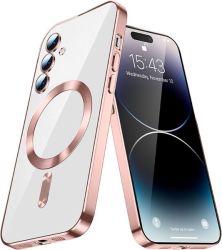 Magsafe Compatible Clear Case For Samsung S22 Plus - Rose Gold