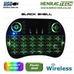 I8+ BLACK Backlit Mini Qwerty Keyboard Air Mouse Touchpad Wireless Usb