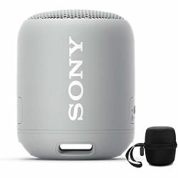 Sony SRS-XB12 Extra Bass Portable Bluetooth Speaker Gray With Hardshell Carrying Case Bundle