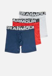 Under Armour Charged Cotton 6INCH 3 Pack Boxer Briefs- Red academy