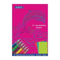 Marlin A4 Paper Pad 50 Sheets 80GSM Bright Assorted Pack Of 5