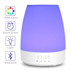 Wake Up Light-sunrise Digital Alarm Clock Bedroom Light Therapy-snooze Function For Heavy Sleeper Kids 3 Night Light Brightness & 8 Rgb Colors 7 Nature Sounds & Bluetooth Speaker Touch Control