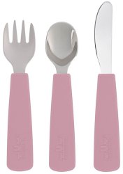 Stainless Steel Toddler Cutlery Set - Dusty Rose