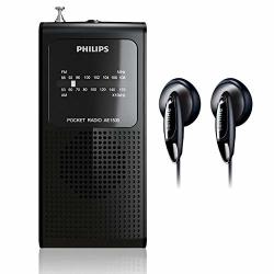 Philips Am Fm Battery Operated Portable Pocket Radio Am Fm Compact Transistor Radios Player With Bonus Philips In-ear Headphones Black