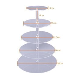 New Cupcake Stand Round Crystal Clear Acrylic Wedding Display Cake Tower 5 Tier