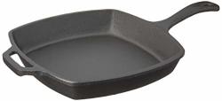 Jim Beam JB0217 10.5" Pre Seasoned Cast Iron Square Skillet For Grill Gas Oven Electric Induction And Glass Black