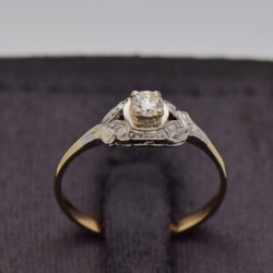 9CT Two-tone Vintage Engagement Ring