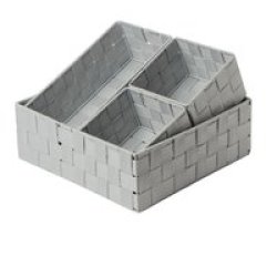 Woven Storage Basket Set Of 4 - Grey