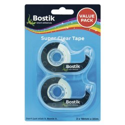 Bostik Clear Tape Dispenser Value 2 Pack