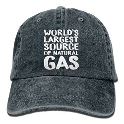 World's Largest Source Of Natural Gas Fashion Washed Denim Cotton Sport Outdoor Baseball Hat Adjustable One Size Navy