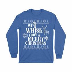 Fanbuild Ugly Christmas - We Whisk You A Merry Christmas Long Sleeve Small Royal Blue