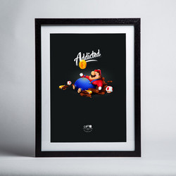Roberto Adamo A3 Black Framed Mario Black Print