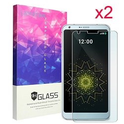 LG G6 Screen Protector Lamshaw LG G6 Tempered Glass Screen Protector Anti-scratch Bubble-free Ultra-clear For LG G6 Not Full Coverage 2 Pack
