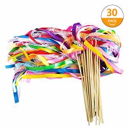 10pcs, Lace Ribbon Stick Wands Wedding Wand Streamers With Bell Silk Ribbon  Fairy Wand Wedding Send Off Streamer For Wedding Party Favors Holiday Cele