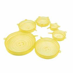 Omkuwlq 6PCS Sets Silicone Stretch Lids Various Sizes Cover Preservative Film Retain Freshness Cap Fits Bowls Plates