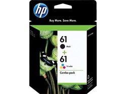 HP 61 Black & Tri-color Original Ink Cartridges 2 Pack Cr259fn