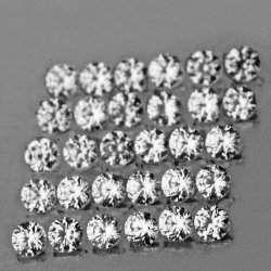 Diamond Alternative 1.25 Ct. 30 Pieces 2.00 Mm Round Cut Sparkling White Topaz Lot - 100% Natural
