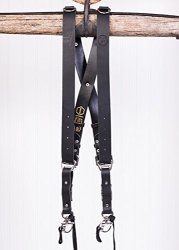 HoldFast Gear Money Maker Water Buffalo Leather Large Two-camera Harness Black