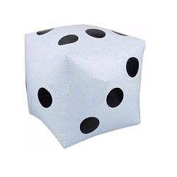 MauLaika 3 Pack Large Giant Inflatable Dice Set Blow Up Dice Toy for Pool Games White 