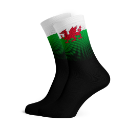 Wales Flag Socks - Medium Black
