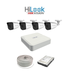 HiLook By Hikvision 2MP Ip Camera Kit - 8CH Nvr With 8 Poe - 4 X 2MP Ip Cameras 30M Ir - 1TB Hdd