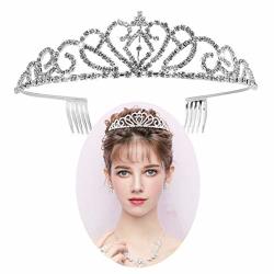 Crystal Tiara Crown Headband For Wedding Prom Headband Comb Pin Bridal Birthday