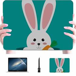 Macbook Air Covers Cute Rabbits And Carrots Plastic Hard Shell Compatible Mac Computer Case Protection Accessories For Macbook With Mouse Pad