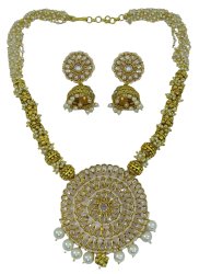 Gold Tone Ethnic Bollywood 2PC Indian Women Necklace Earring Set New Jewelry IMOJ-BNS48A