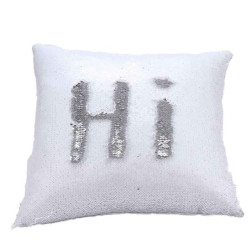 Two Tone Glitter Sequins Throw Pillows Decorative Cushion Case - B