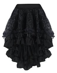 High Low Skirt Women's Solid Color Lace Corset Skirt