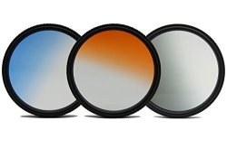 Tianya 3 Pack 62MM Optical Circular Graduated Filter Set Blue Orange Gray For Nikon D3S D4S D800 D800E D750 D610 D90 D3000 D5000 D7000