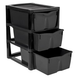 3 Drawer Storage Gloss Black