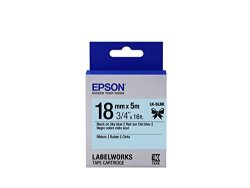 Epson Labelworks Ribbon Lk Replaces Lc Tape Cartridge 3 4" Black On Skyblue LK-5LBK - For Use With Labelworks LW-400 LW-600P And LW-700 Label Printers