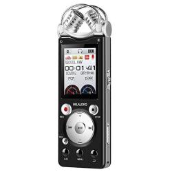 Digital Voice Recorder 16GB For Lectures Meetings Interview With Dual Microphone Voice Activated Recording Milaloko V3