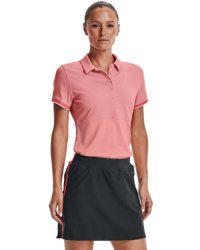 Women's Ua Zinger Point Short Sleeve Polo - Pink Sands LG