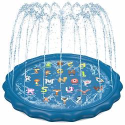 Jasonwell Sprinkler For Kids Splash Pad Play Mat 60" Baby Wading Pool For Toddlers Fun Summer Outdoor Water Toys For Children Boys Girls Inflatable