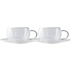 Maxwell & Williams Blend 80ML Double Wall Cup & Saucer Set Of 2 - 1KGS